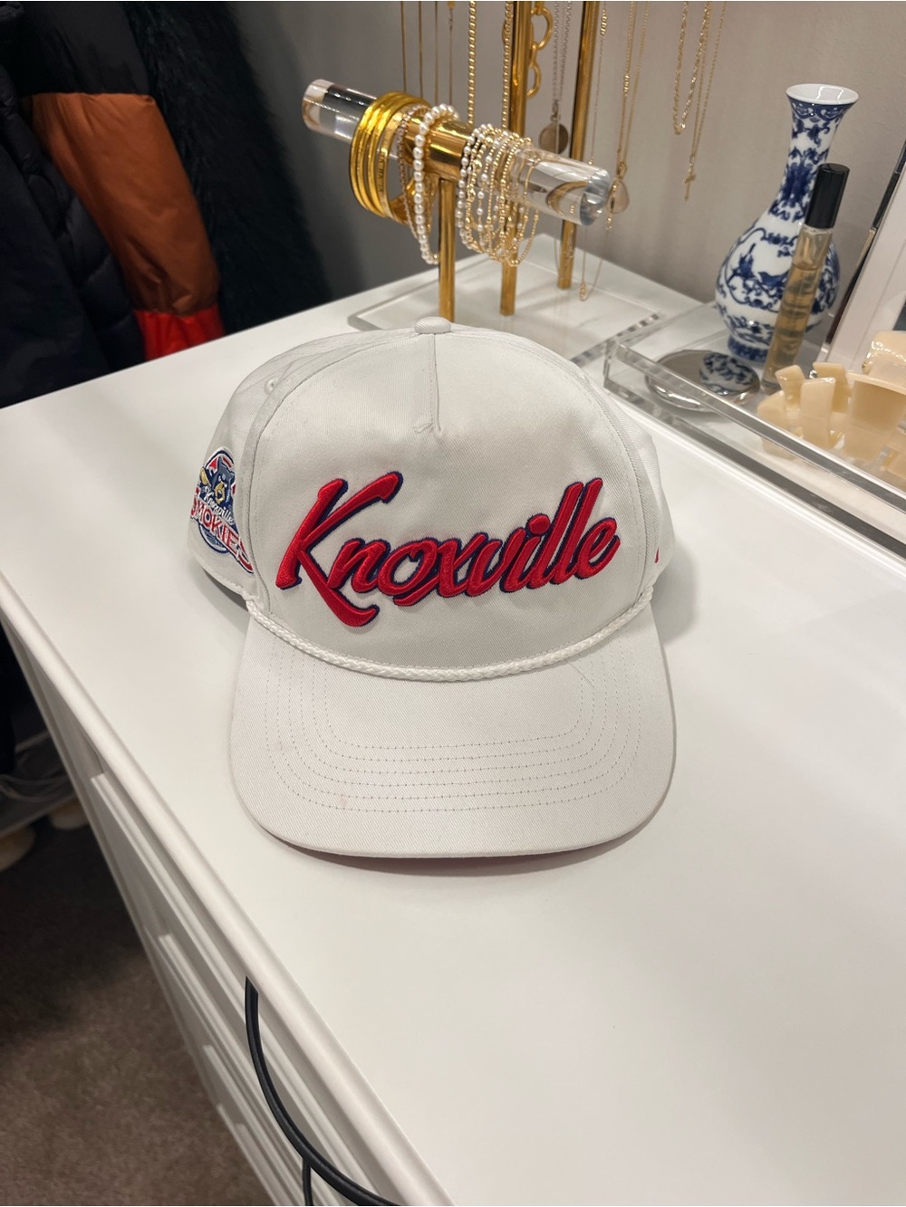 White 'Knoxville' Embroidered Baseball Cap
